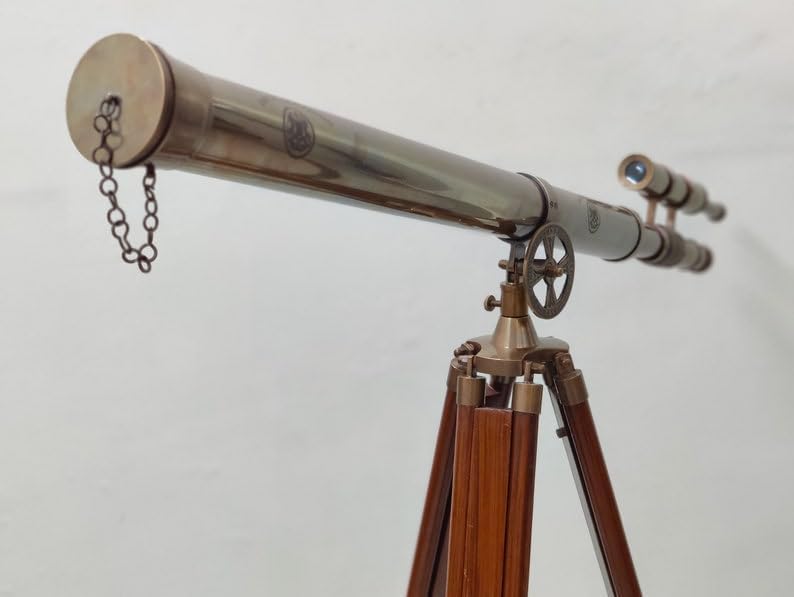 Nautical Antique Brass Telescope with Stand