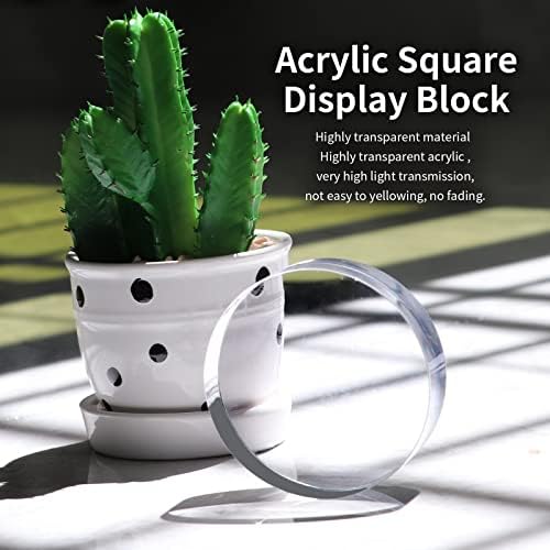 Hewomate Acrylic Display Block 2 Piece 3x3x1 Inch