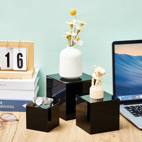Geetery 5-Piece Acrylic Display Risers Set Black 3-7 Inch