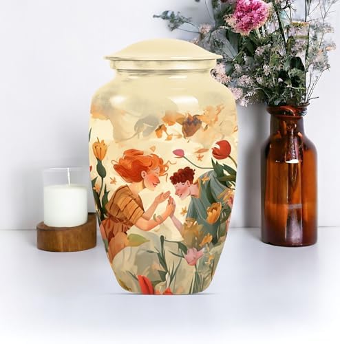 10 Inch Large Velvet Covered Decorative Urn for Ashes