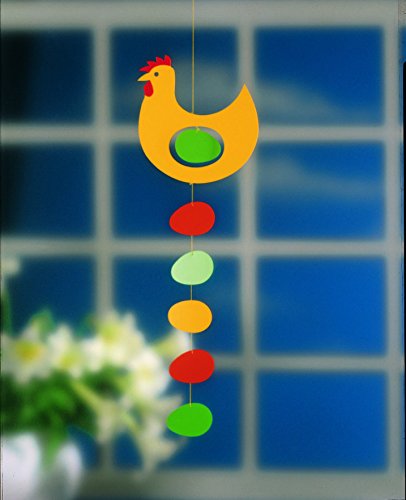 Flensted Mobiles Prize Hen Yellow Hanging Mobile 18 Inches