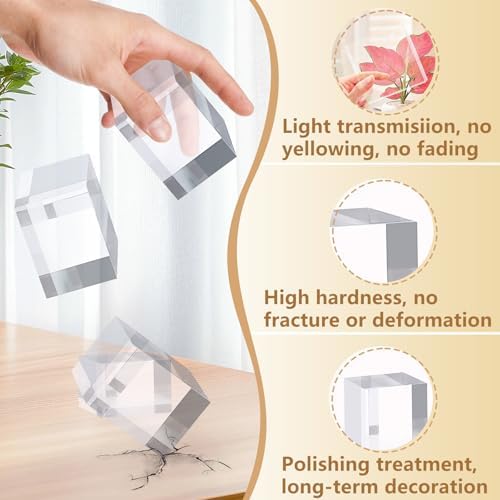 4Pcs Clear Acrylic Blocks for Display Riser Stands