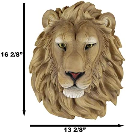 Ebros Gift Safari Lion Head Wall Decor Plaque 16 Tall