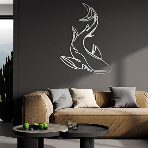 Idadey Shark Metal Wall Decor - Modern Nautical Art