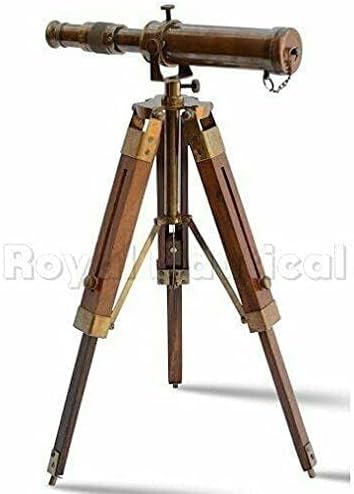 Antique Brass Telescope with DF Lens and Tripod Stand