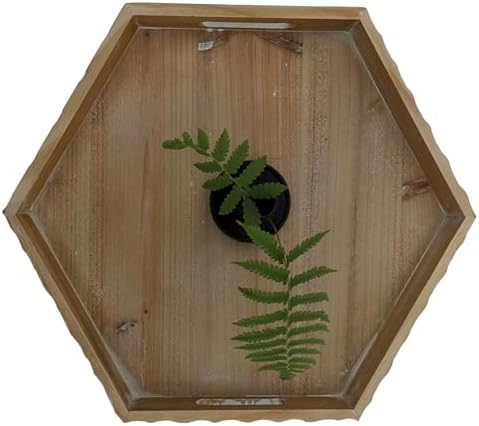 Farmhouse Wood Decorative Tray with Carving
