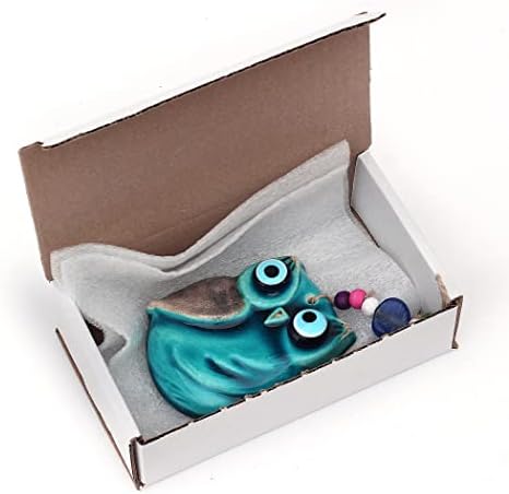 Handmade Ceramic Wall Art with Owl and Evil Eye Design