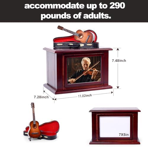 ZGYLIN Wooden Guitar Cremation Urn for Ashes