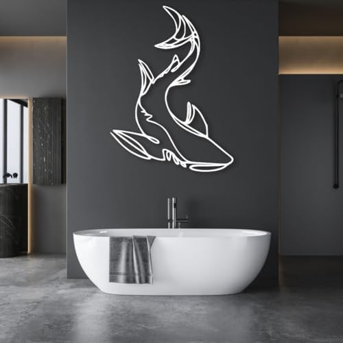 Idadey Shark Metal Wall Decor - Modern Nautical Art