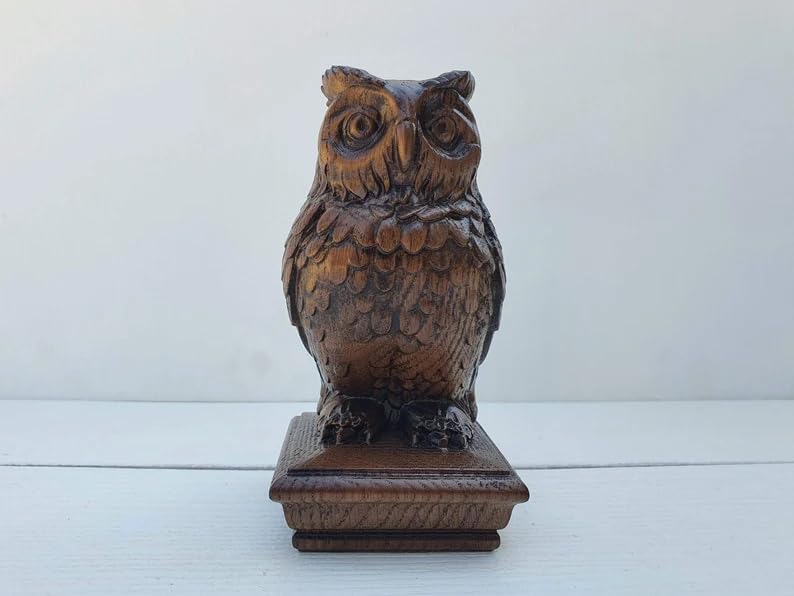 Owl Wooden Finial for Staircase Newel Post 1pc