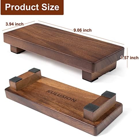 Walnut Wood Pedestal Stand for Farmhouse Decor