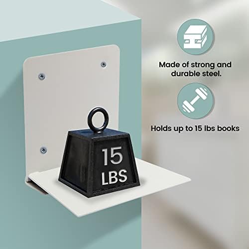 Storage Maniac Floating Book Shelves 4-Pack White Large