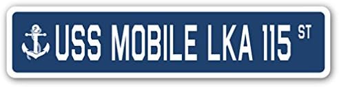 USS Mobile LKA 115 Street Sign for Navy Veteran Sailor Gift