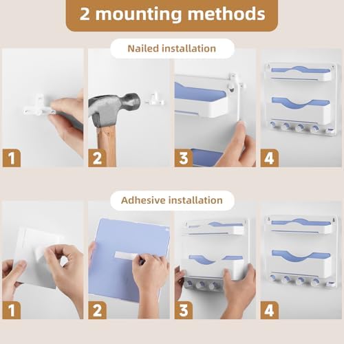 Jumeihui Bedside Wall Shelf with Glasses Hooks and Phone Slots