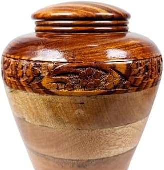 Handmade Premium Wood Fractal Burn Keepsake Urn Large 200Cu