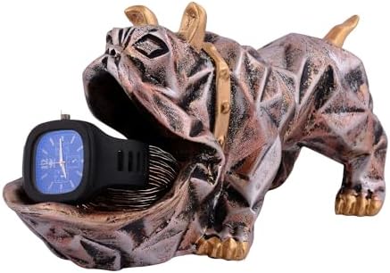 Cute Dog Sculpture with Plate for Home Decor