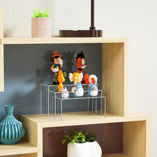 3pcs 9x95x10 Inch Clear Acrylic Display Risers Shelf