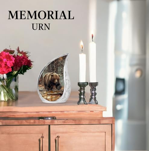 Bear Urns for Human Ashes - 3 Inch Cremation Urn with Velvet Bag