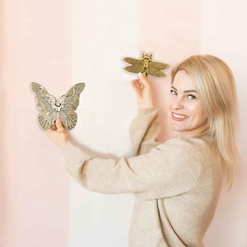 SnowOwl Gold Dragonfly Wall Sculpture Decor