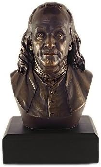 Benjamin Franklin 6 Inch Polystone Bronze-Finished Bust