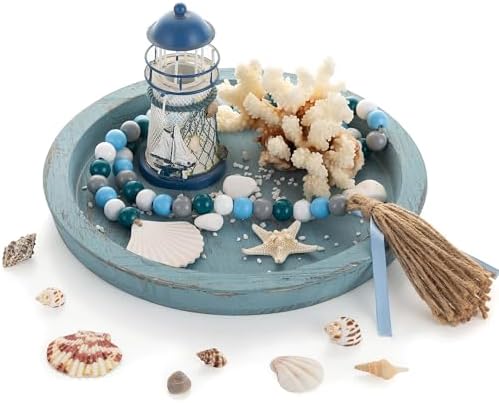 Hanobe Rustic Blue Decorative Tray for Coastal Decorations