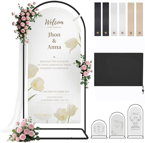 Wedding Welcome Sign Stand Holder - Adjustable Metal Easel