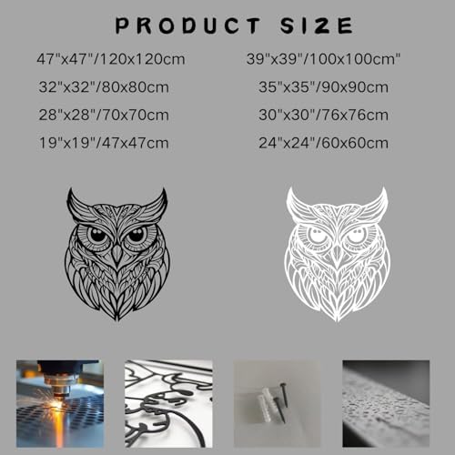 Flewfar Metal Wall Art Owl Sculpture