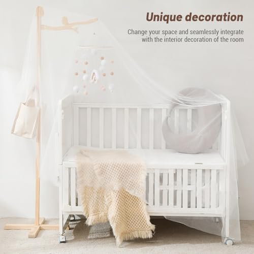 Luocute Floor Standing Crib Mobile Arm 56 Inch Wooden Support