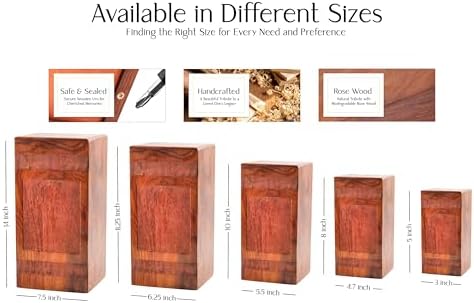 Handcrafted Wooden Urn with Clock Design 1125 Inch