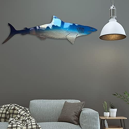 Oceanmapsa Metal Shark Wall Art Decor 20 in