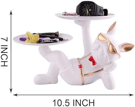 Cool Dog Statue with Plate for Home Decor
