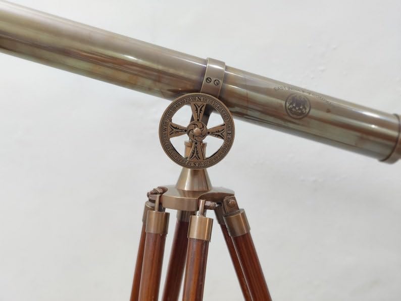 Nautical Antique Brass Telescope with Stand