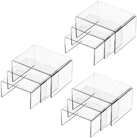 Hedume 9-Piece Clear Acrylic Display Riser Set