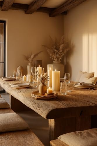 Round Wood Tray for Centerpiece Decorations