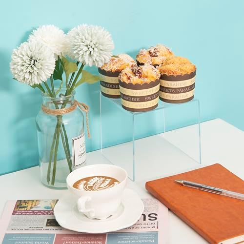 ihomecooker 8 Pack Clear Acrylic Riser Stand for Cupcakes and Crafts