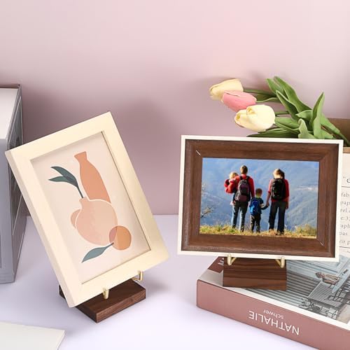Hipiwe Adjustable Metal Arms Display Easel with Wooden Base