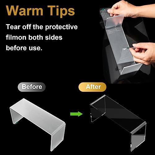 Ouskr 6 Pcs Clear Acrylic Display Risers for Shelf