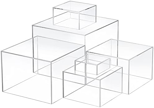 Geelin 6 Pack Clear Acrylic Cube Risers Display Stands