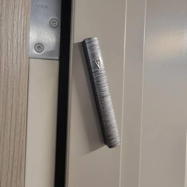 My Daily Styles Mezuzah Case with Black Aluminum and Grey Stripes