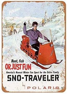 Vintage Polaris Snowmobiles Metal Sign 8x12 Inch