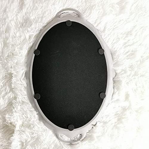 Oval Decorative Mirror Tray French Style Golden Silver