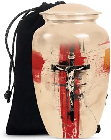 Jesus Cross Urn - Large Cremation Urn for Adult Ashes
