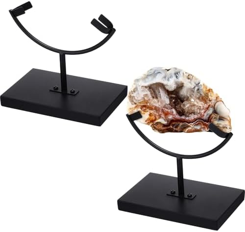 Marsui 2 Pcs Metal Rock Display Stand Black Easel Holder
