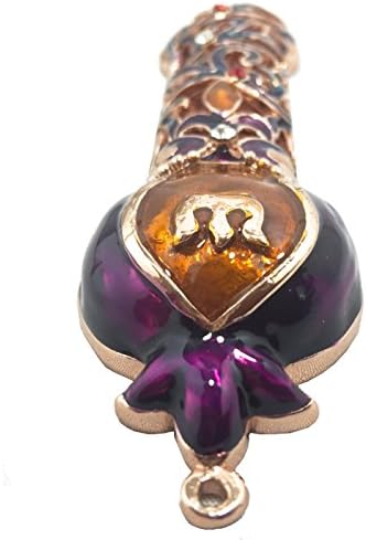 Handmade Metal 5 Inch Decorative Mezuzah with Gemstone Accents