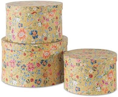 Soul Lane Botanica Bliss Gold Hat Boxes Set of 3