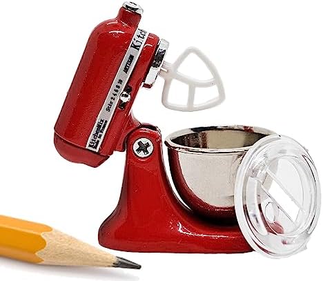 ChangThai Design Tiny 1 Inch High Red Bread Dough Mixer Figurine
