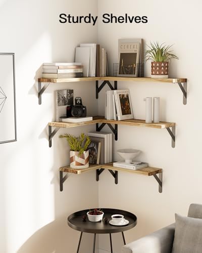 AMADA Wall Shelves Set of 6 Rustic Farmhouse Style