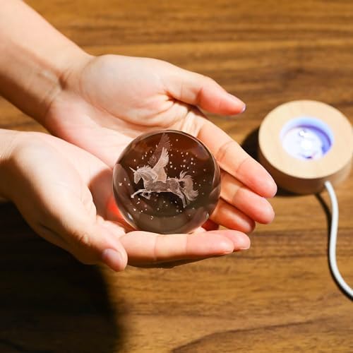 3D Unicorn Crystal Ball Decor Lamp for Women