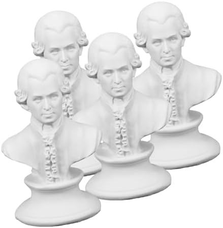 4pcs Mini Musician Bust Sculptures Resin Decor Desktop Statue