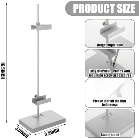 Yaocom Tabletop Picture Frame Easel Stand with Adjustable Metal Frame Silver